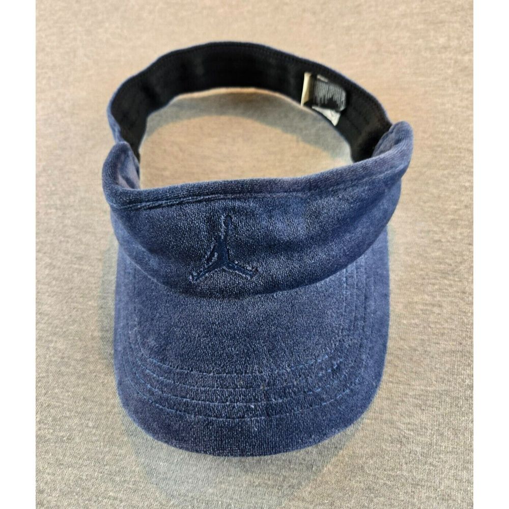 Y2K Air Jordan Visor Men Blue Small-Medium Velour Jumpman Stretch Fitted Street